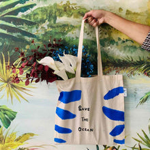 Load image into Gallery viewer, Save the ocean -Hand-painted Tote bag
