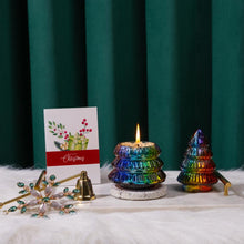 Load image into Gallery viewer, Rainbow Glass Christmas Tree and Christmas Scent Soy Wax Candle
