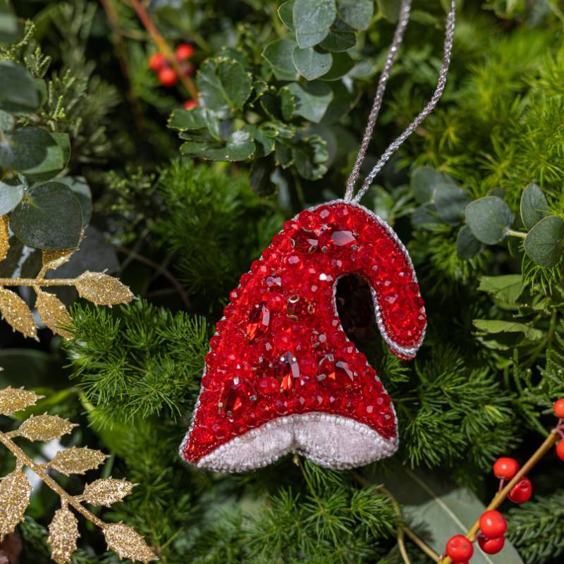 The Blingy Red Hat ! Embellished Christmas Ornament