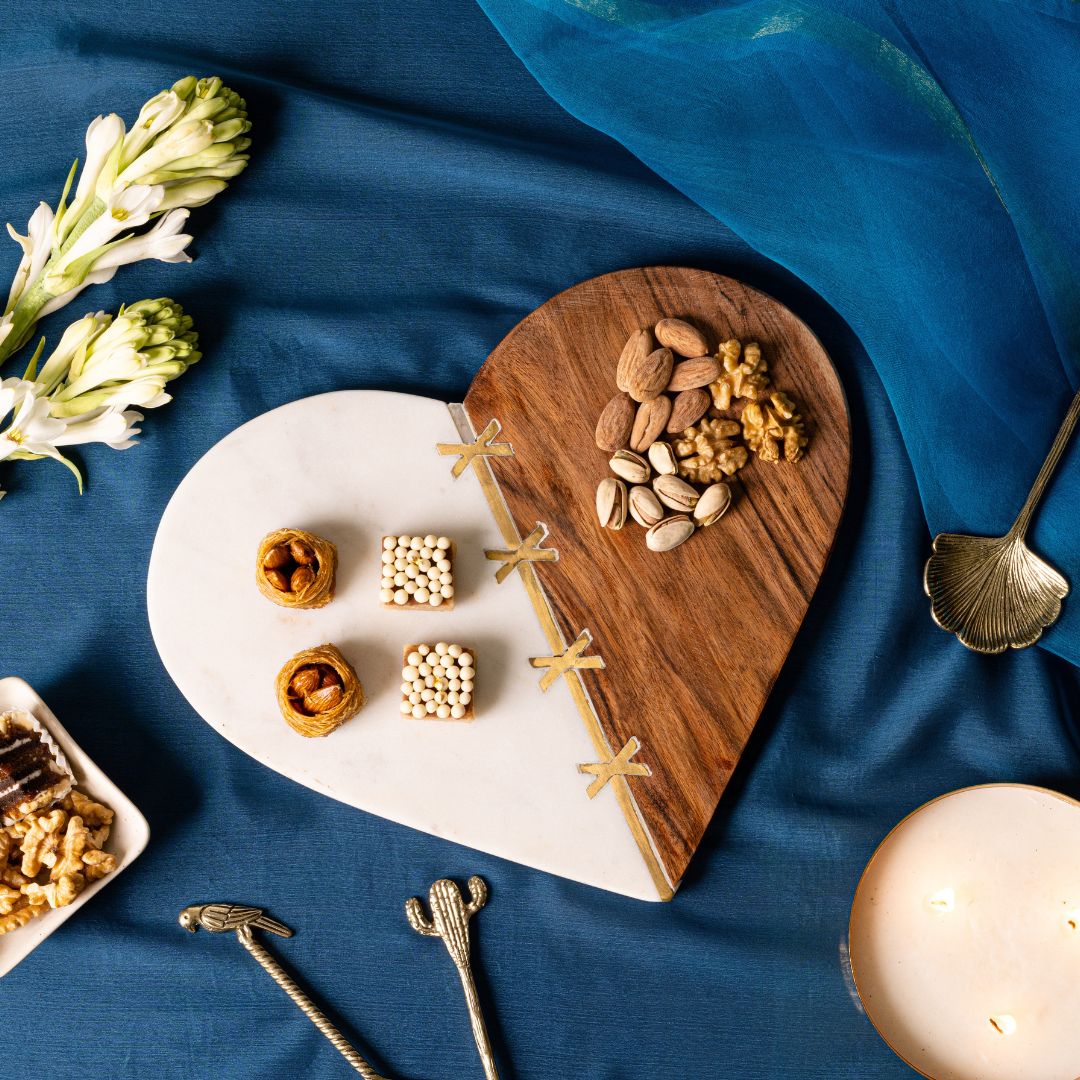 Delicacies with Love- Heart Shaped Cheeseboard