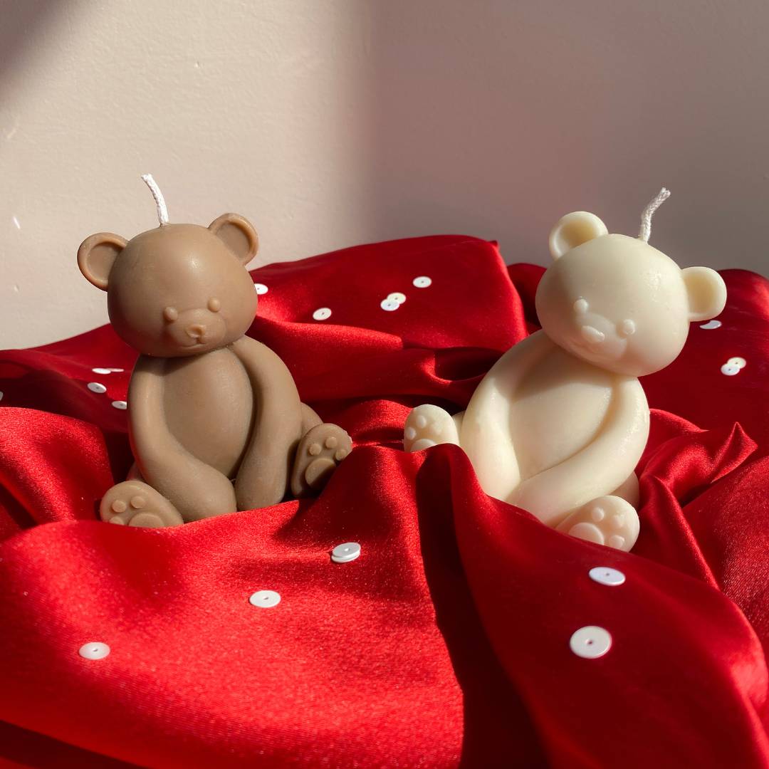 Teddy Candles in Soy wax  Set of 2